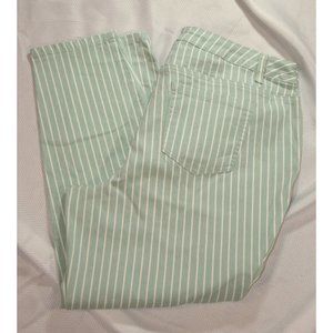 C Est 1946 Denim Pastel Green striped crop size 18W